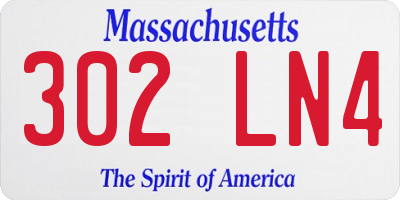 MA license plate 302LN4