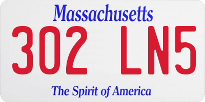 MA license plate 302LN5