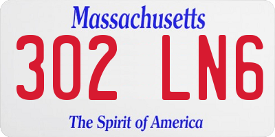 MA license plate 302LN6