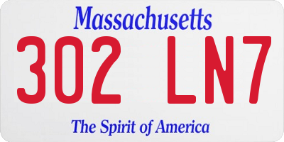 MA license plate 302LN7