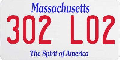 MA license plate 302LO2