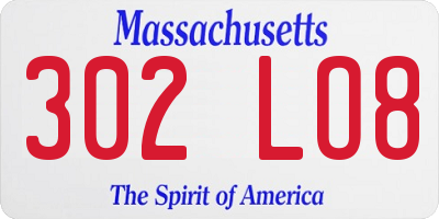 MA license plate 302LO8