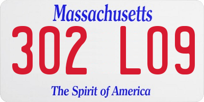 MA license plate 302LO9
