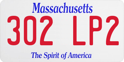 MA license plate 302LP2