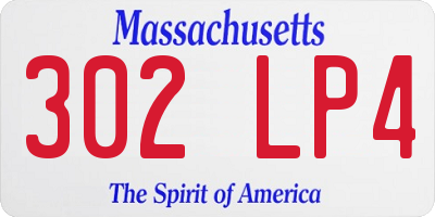 MA license plate 302LP4