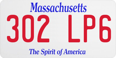 MA license plate 302LP6