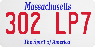 MA license plate 302LP7