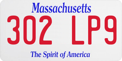 MA license plate 302LP9