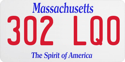 MA license plate 302LQ0
