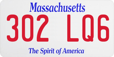 MA license plate 302LQ6