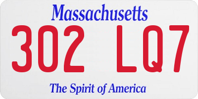 MA license plate 302LQ7