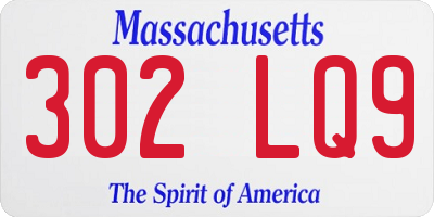 MA license plate 302LQ9