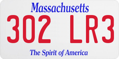 MA license plate 302LR3