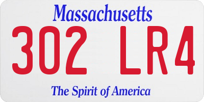 MA license plate 302LR4