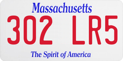 MA license plate 302LR5