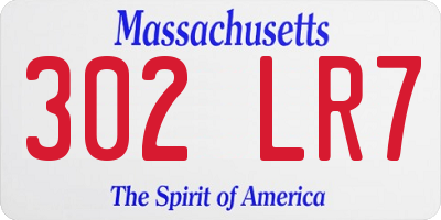 MA license plate 302LR7