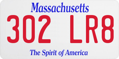 MA license plate 302LR8