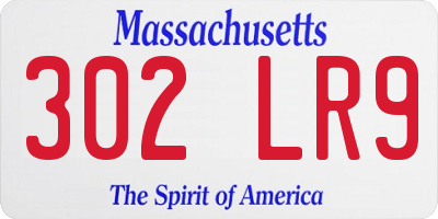 MA license plate 302LR9