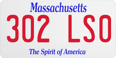 MA license plate 302LS0