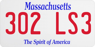 MA license plate 302LS3