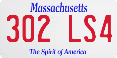 MA license plate 302LS4