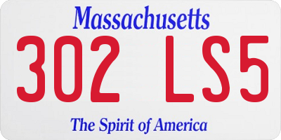 MA license plate 302LS5
