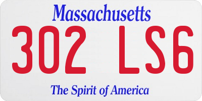 MA license plate 302LS6