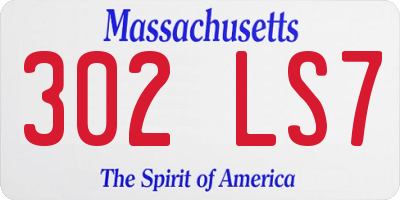 MA license plate 302LS7