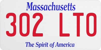 MA license plate 302LT0
