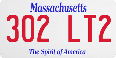 MA license plate 302LT2