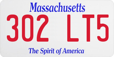 MA license plate 302LT5