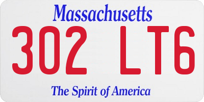 MA license plate 302LT6