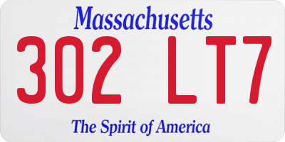 MA license plate 302LT7