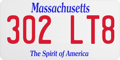 MA license plate 302LT8