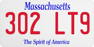 MA license plate 302LT9