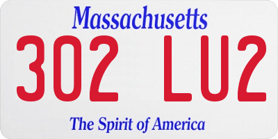 MA license plate 302LU2