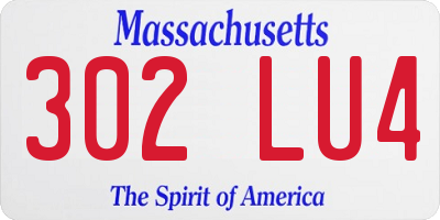 MA license plate 302LU4