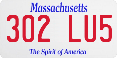 MA license plate 302LU5