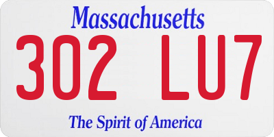 MA license plate 302LU7