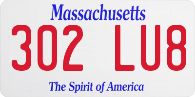 MA license plate 302LU8