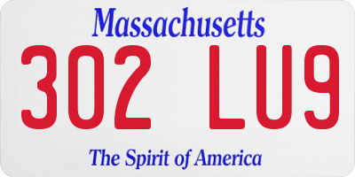 MA license plate 302LU9