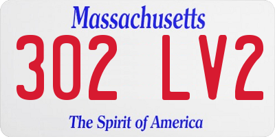 MA license plate 302LV2