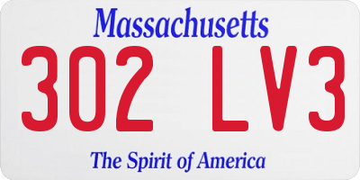 MA license plate 302LV3