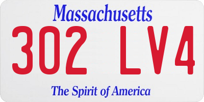 MA license plate 302LV4