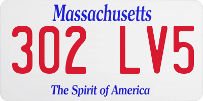 MA license plate 302LV5