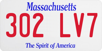MA license plate 302LV7
