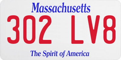 MA license plate 302LV8