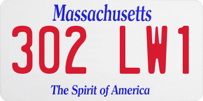 MA license plate 302LW1
