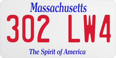 MA license plate 302LW4
