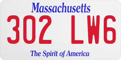 MA license plate 302LW6